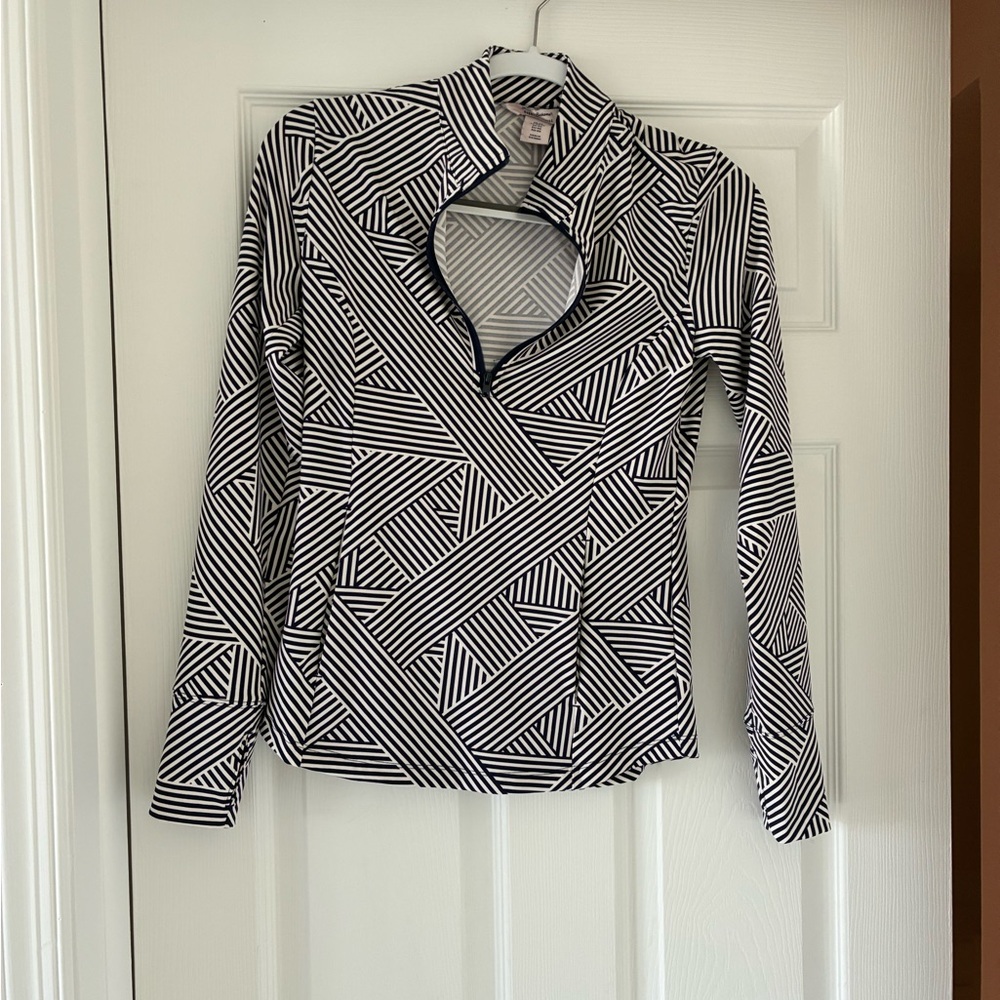 Tommy Bahama Navy and White Striped Top